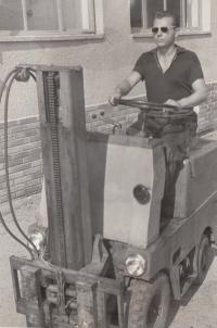 As a serviceman of fork-lift trucks, second half of the 1950s