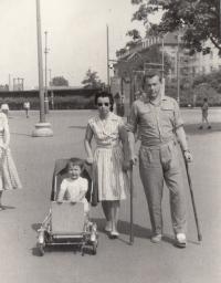 With his wife Eva and daughter Dáša, Prague 1959