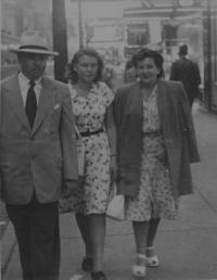 in Canada, Montreal in 1947 with her cousin Mr. Reiner and his wife