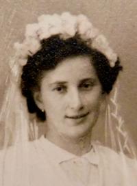 Františka Kyselá on her wedding day
