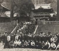 On a trip with seminarians (his students) from the diocese; the Buddhist temple of Kamakura, early 1960s
