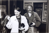 S Věrou Špánovou-Boudníkovou v Českém Krumlově, kolem roku 1990