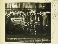 Group photo commemorating the record in coal mining in the Dukla mine (May 5, 1960)