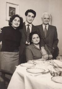 With parents and brother Bedřich, Nové Zámky 1957