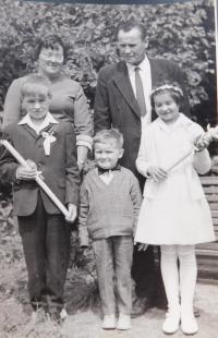 Blahutova family after the first communion of their children in 1968 