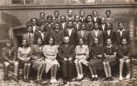 College in Olomouc, 1948. Eva third from left in the first row