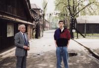 With son Eldar in Auschwitz 1991