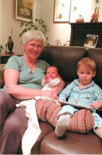 Zuzana with her grandchildren Alexander and Nathaniel, Vancouver, 2015