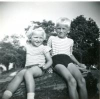 Zuzana with her brother Peter, Vancouver, 1953