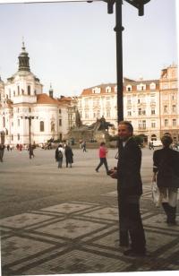 Vladimir at the Old Town Square, Prague 1990