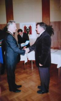 Miloslva Šváček během udělení medaile ceny měta Přerova