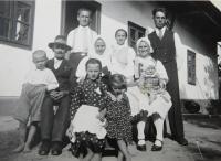 Bednár family in the village Dolina. Pavel Bednar top left