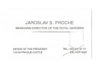 business card of Jaroslav Proche