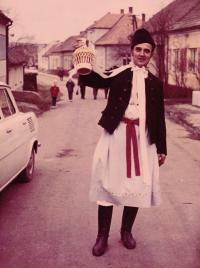 1969 - Petr Záleský in the traditional folk costume during a feast