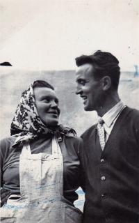 1960 - Petr Záleský with his wife Julie, soon after his release from prison