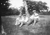 04f-South Bohemia Jemčina summer 1925 left Prokop Sedlak, Jaroslav Hilbert, Adolf Hoffmeister