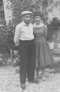 Angelina with brother Georgi, Bilischt - Albania, 1962