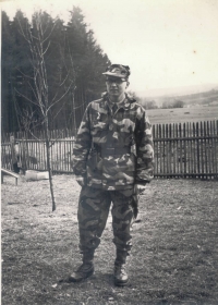 Miroslav Meduna during a military service training, 1969