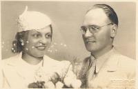 Eliška Tichá and A.C.Nor, wedding photo, Prague 10th August 1937