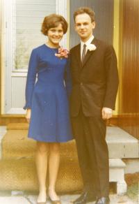 Jana Štolbová a Jiří Nor, svatební fotografie, Ottawa 9. listopadu 1968