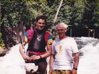 Peter Nor, the Canadian Whitewater Champion (K1), and his proud father Jiří Nor, Minden, Ontario 1993