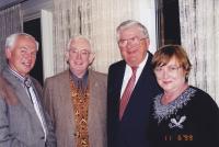 Jiří Nor, Josef Škvorecký, Donald Blenkarn and Zdena Škvorecká, at the Nor home, Oakville 1999