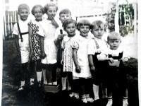 With children of her relatives, third from the left