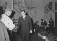Karel Polanský at his degree ceremony, November 1968