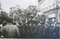 US army in Nýřany, May 1945