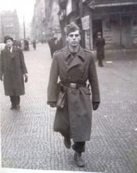 Petr Eisenberg as a soldier, Prague, 1946