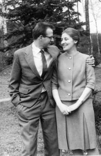 With his wife, 1963