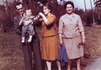 With his family, 1963