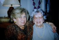 Věra (right) with Mrs. Moravcová, a classmate and Vienna Czech (she founded the KINDERBUCH MORAVEC VERLAG WIEN) - in a class reunion of the Vienna Czech school in Prague, probably 1999