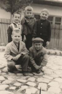 With street friends in Belgrade in 1953