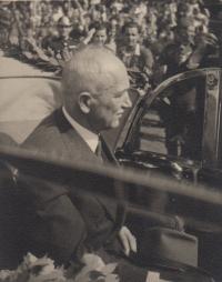 The return of President Edvard Benes to his homeland in 1945, station Pardubice