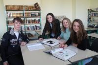 The team of students in the library