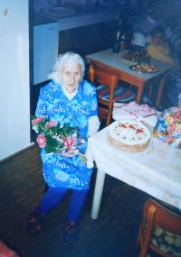 Mother Ludmila Knápková celebrating her ninety fifth birthday