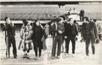 Kiril Berovski, on the left side, with colleagues, Strahov in Prague, 1976