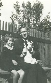 Natalie with her brother and dog Mufik in Uzhorod