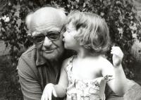 Miloš Pick with his granddaughter Týna