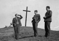 1970s - Jan Kucera (right) with collegues in military service making a trip to Radobyl