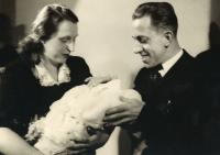 1946 - the christening of Jan Kucera, with parents