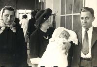 1946 - the christening of Jan Kucera, with his parents and the grandmother Terezie Horakova
