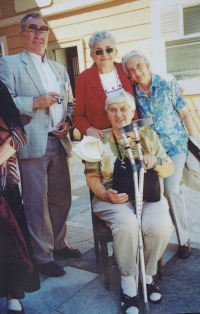 Karla Moravcová and her former Jewish foster children in the 1990s