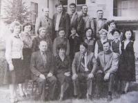 Zora Sigalová third on right in the middle row with teachers in Končenice in 1979