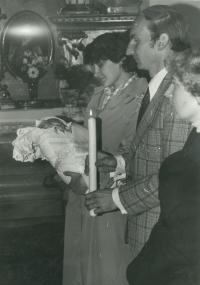 Křest syna v roce 1984