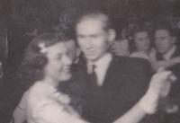 Marta and Václav, dancing party at home, Čáslav 1944
