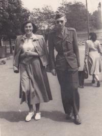 Marta and Václav Moravec, their honeymoon in Poděbrady, August 1949