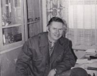 Václav Moravec in his office, ČSAO Apprentice School, about 1965