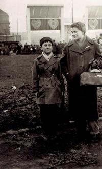Ivan with his mother, at the Matějská Fair, Prague about 1957